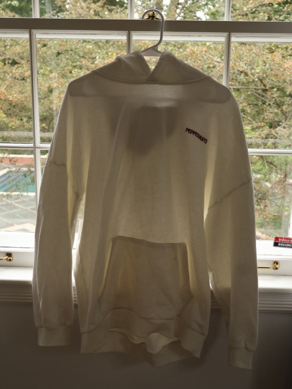 Peppermayo Womens Cream Pullover Hoodie with Subtle Logo